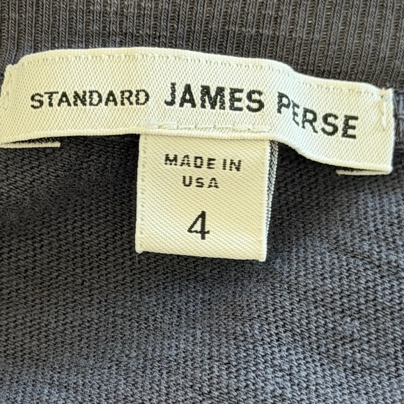 James Perse Raglan XL Navy Gray Long Sleeve Tee Sz 4 Cotton Scoop - Picture 8 of 10